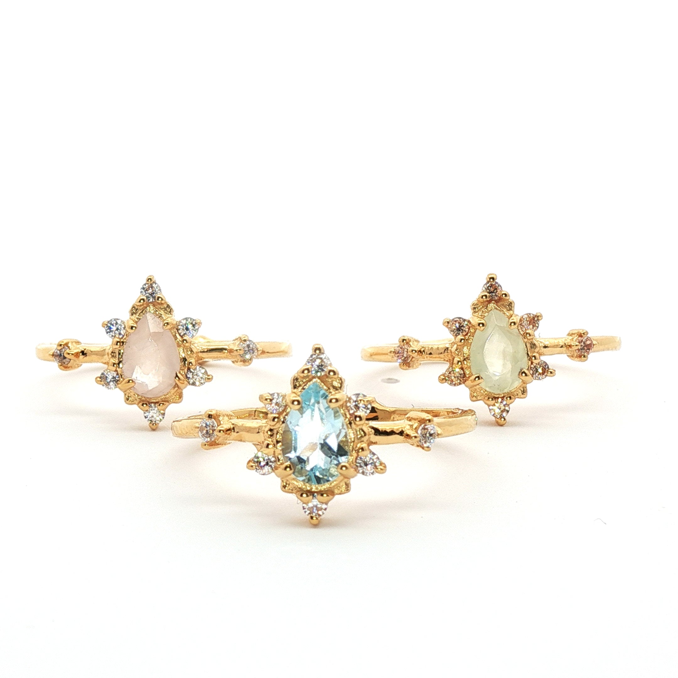 Leticia Ponti Amour Topaze bague plaqué or pierre