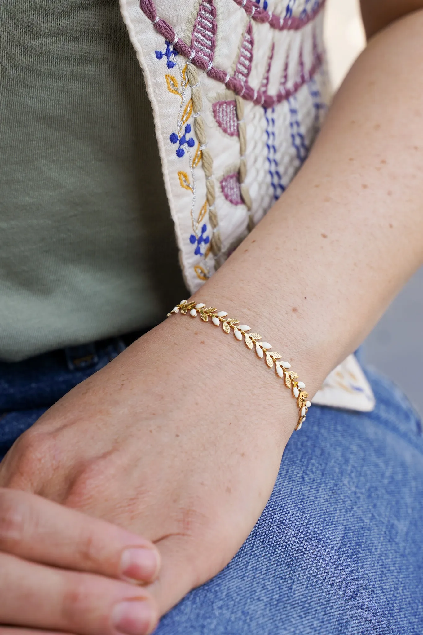 Pachanana Épi Or bracelet laiton doré femme