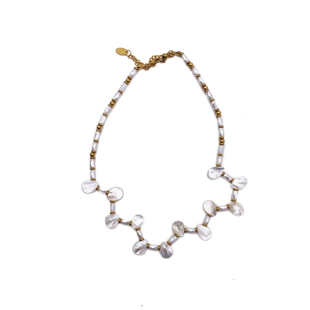 Hypnochic Goutte Nacre collier pendentif blanc