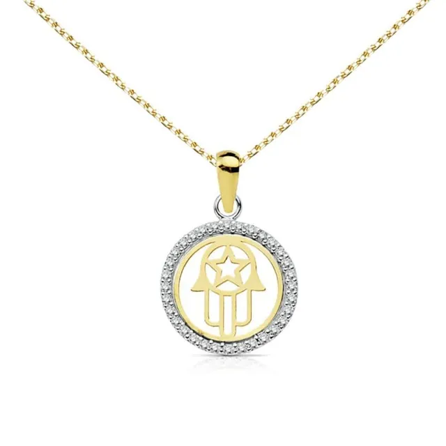 L'Atelier d'Azur Main de Fatma collier pendentif or 18 carats 42cm