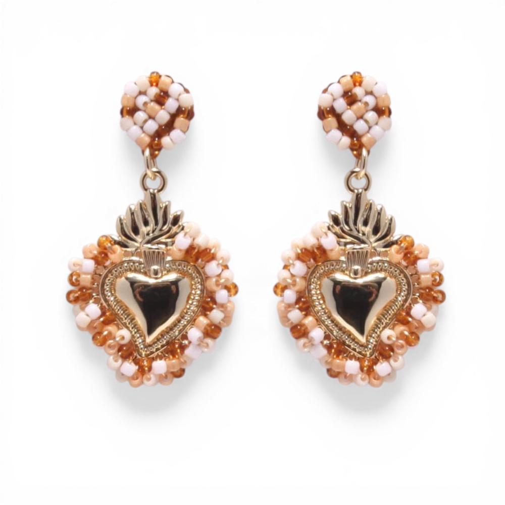 Hypnochic Ex Voto Sacré Rosario boucles d'oreilles coeur