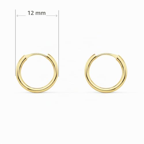 L'Atelier d'Azur Créoles Or 18 Carats Boucles d'Oreilles 1,2 cm