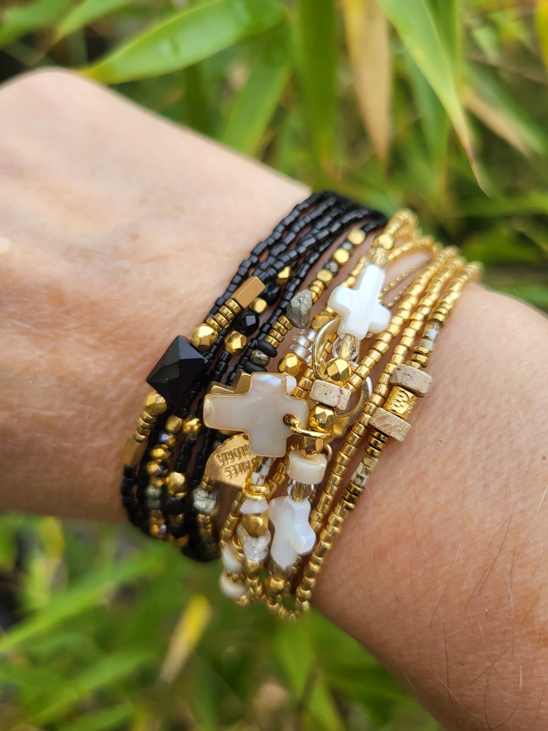 Les Ailes de Gloria Delfines bracelet multirangs femme