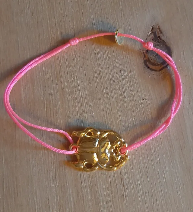 Les Ailes de Gloria Beetle bracelet scarabée plaqué or rose