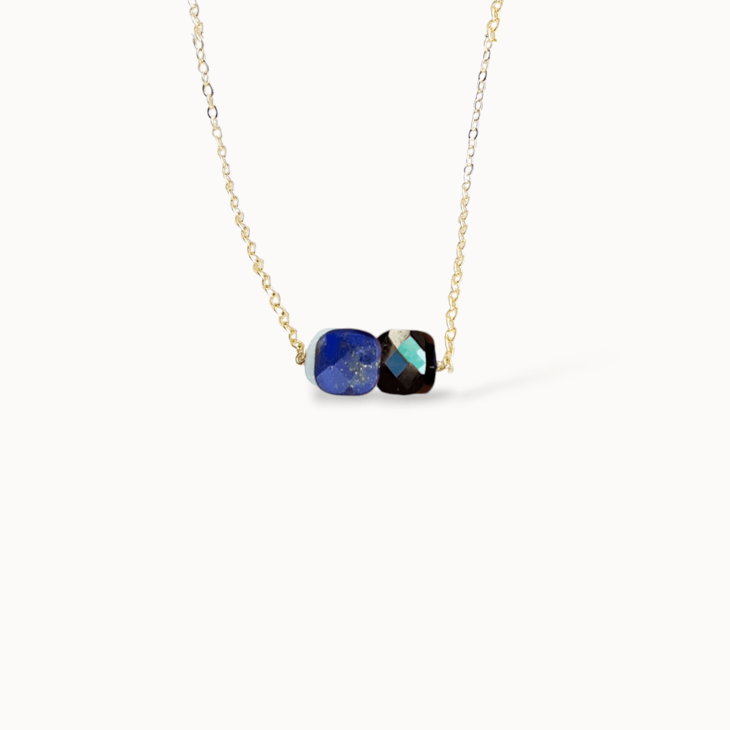 Ô PLUM ALIÉNOR collier pierre de lune plaqué or 39/42 cm