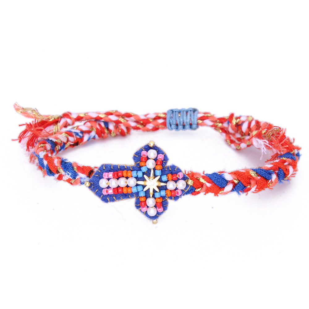 HYPNOCHIC Bracelets Baby Marta bracelet tressé fleur croix multicolore