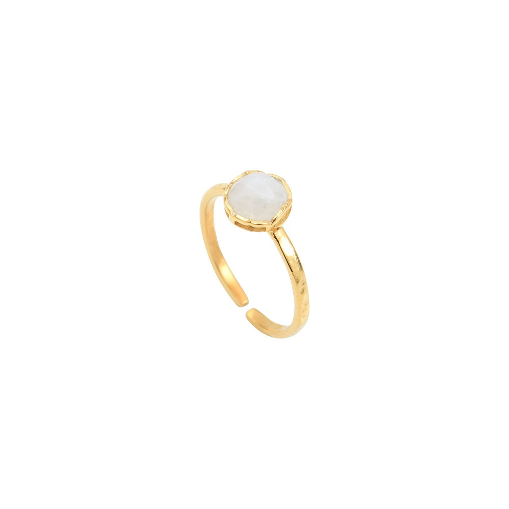 Leticia Ponti Adèle bague calcédoine aqua ajustable