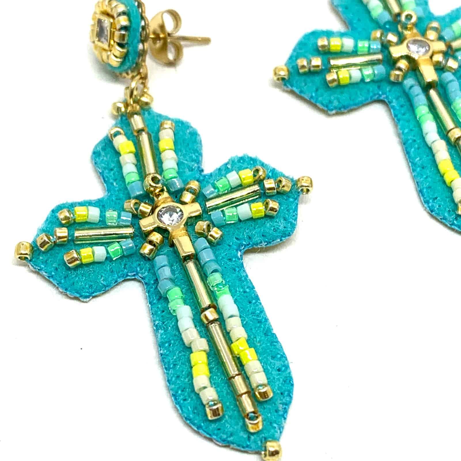 Hypnochic Marta boucles d'oreilles croix feutrine grand modèle