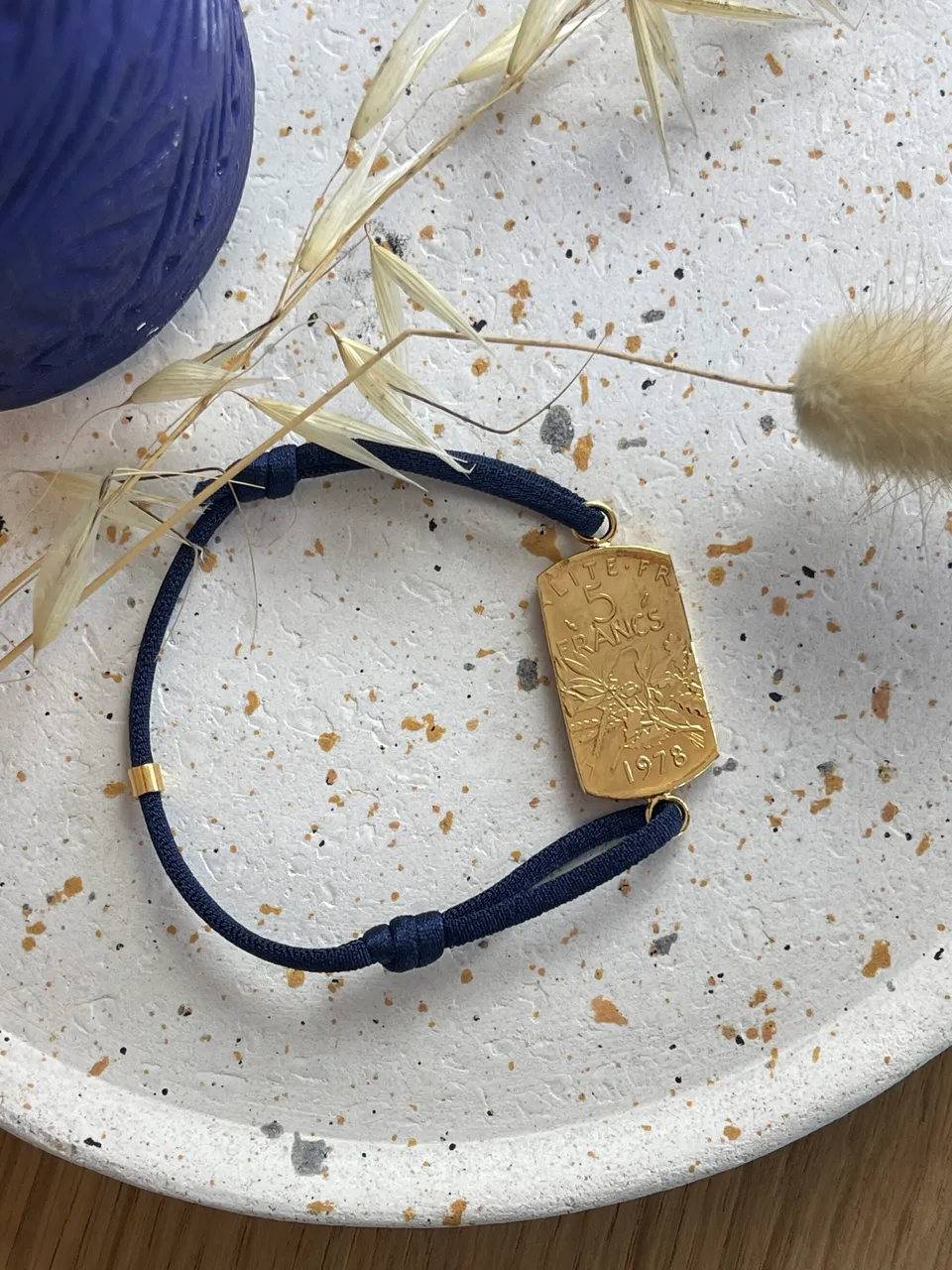 Le P’tit Franc Oscar bracelet 5 francs cordon ajustable