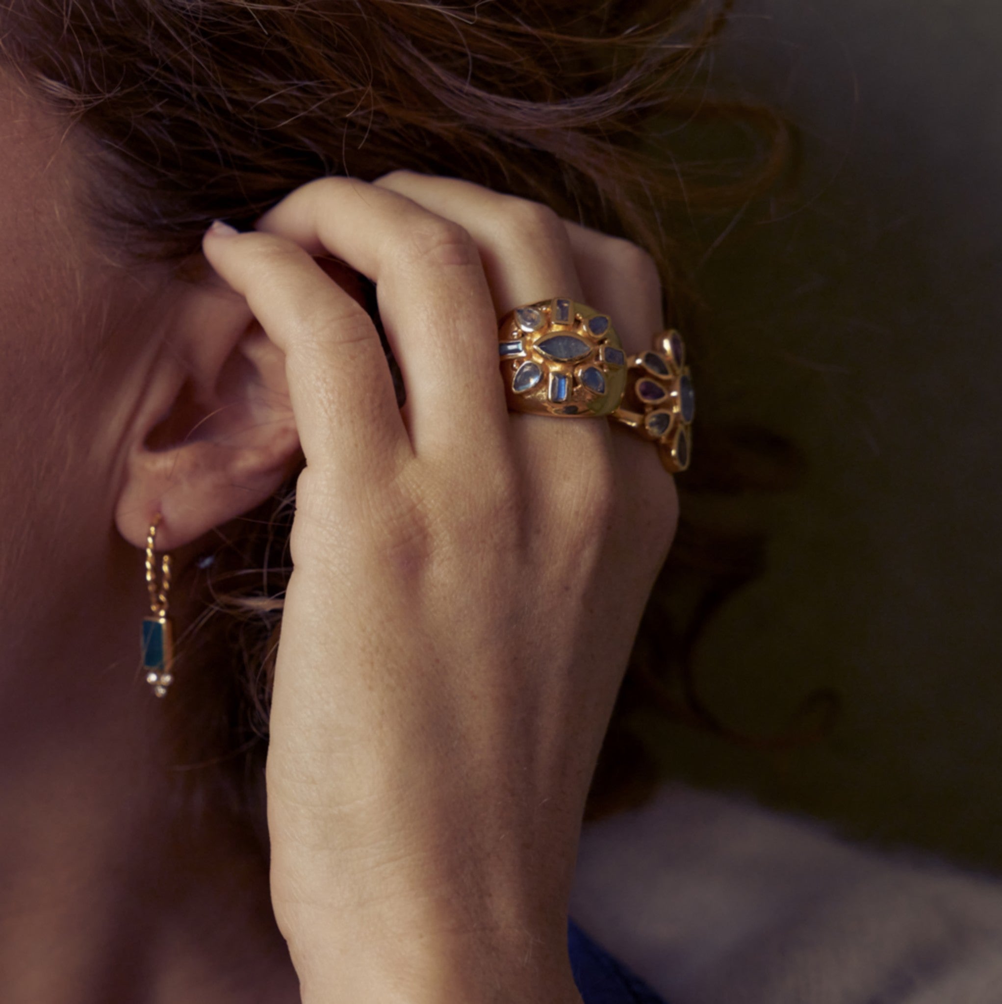 Leticia Ponti Emy bague quartz lemon plaqué or T52