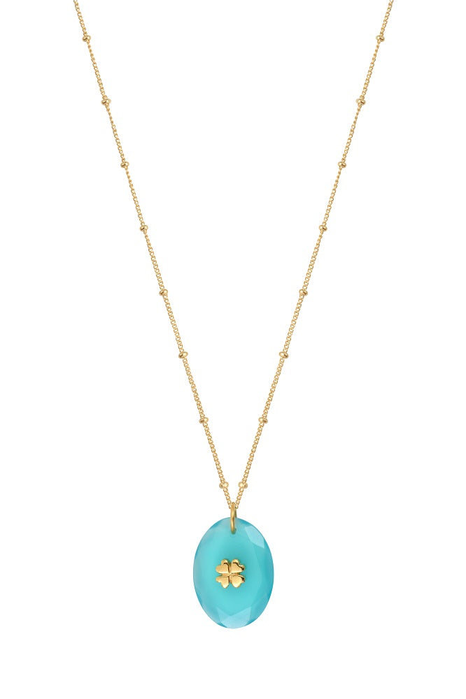 Leticia Ponti Trèfle collier labradorite plaqué or