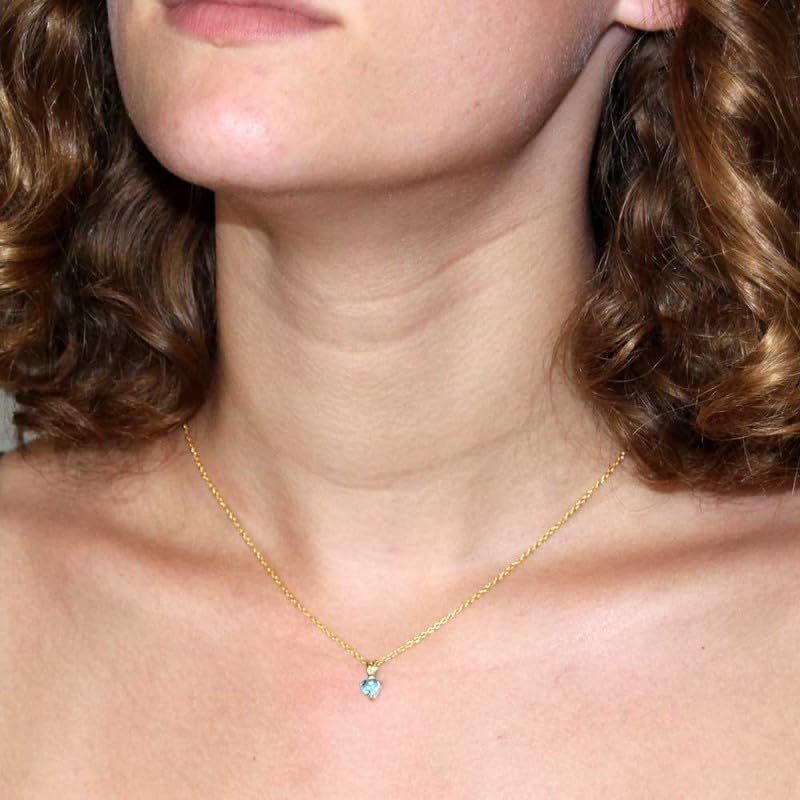 L'Atelier d'Azur Cœur Topaze Bleue Or Jaune Pendentif + Chaîne 9 carats