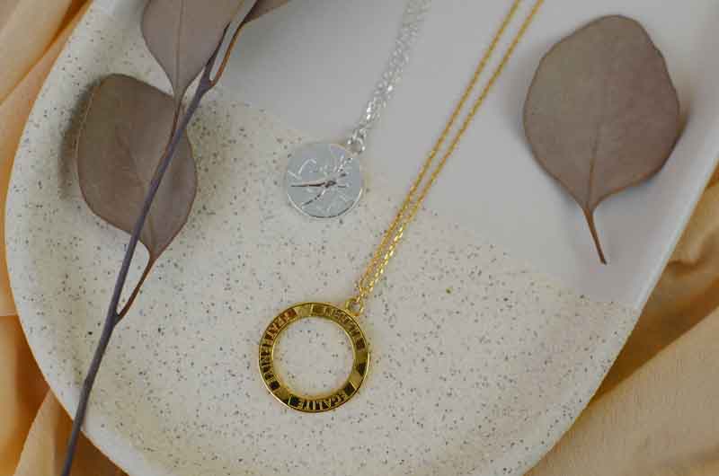 Le P'tit Franc Ensemble et Libre collier double pendentif 50 cm