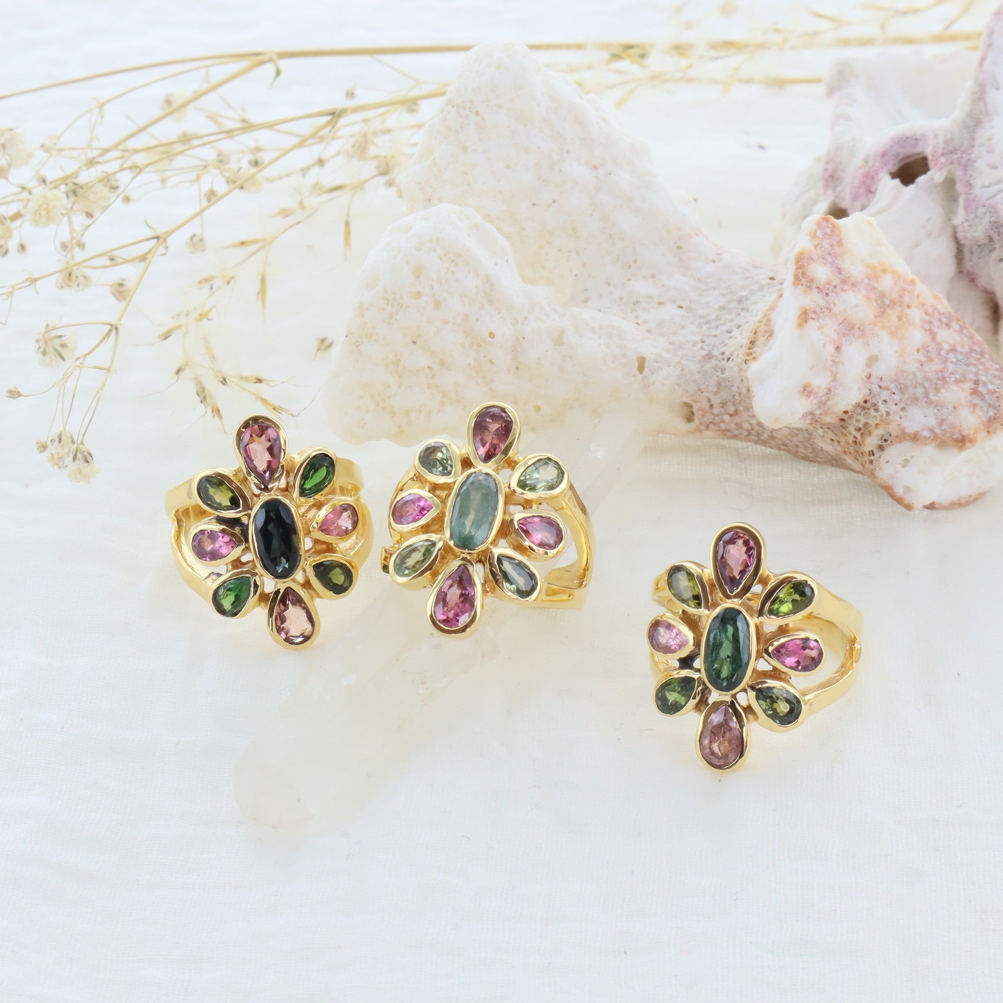 Leticia Ponti Lily bague multi pierres ajustable
