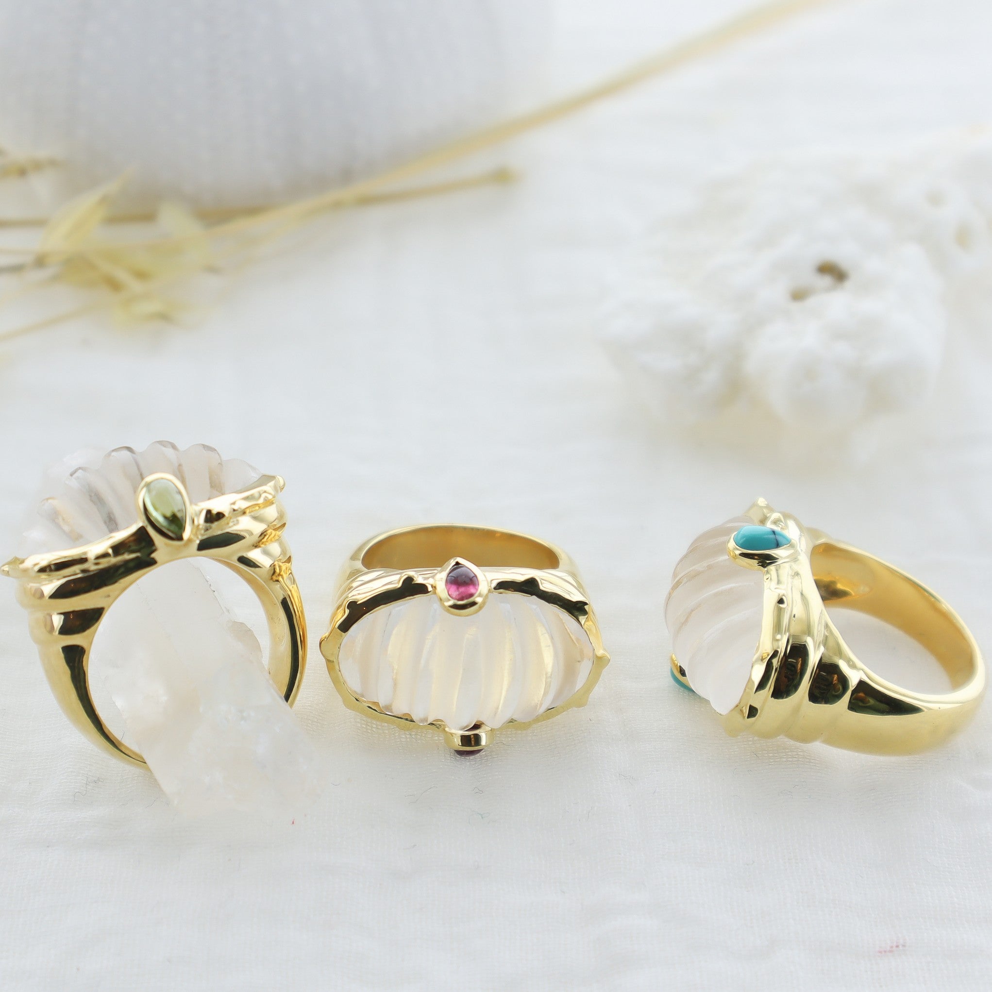 Leticia Ponti Mya bague péridot plaqué or taille 52