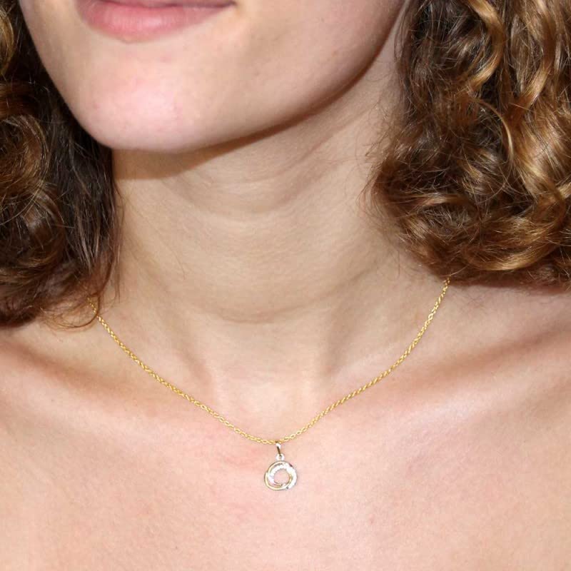 L'Atelier d'Azur Collier Anneaux Enlacés or jaune zirconiums