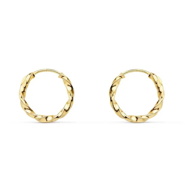 L'Atelier d'Azur Créoles Or Jaune Torsadées boucles d'oreilles 1,2 cm