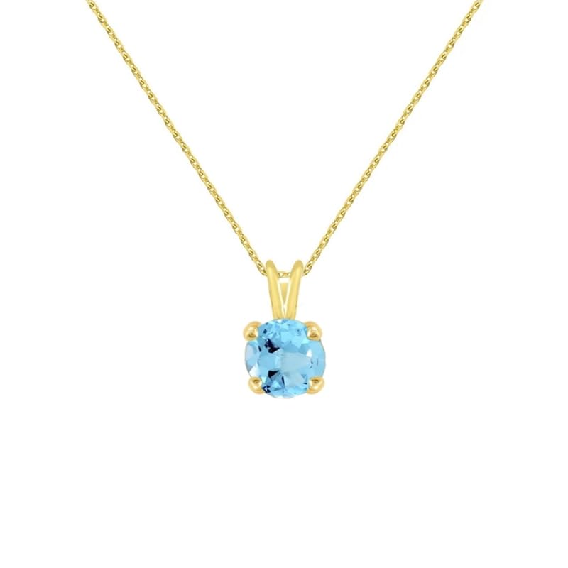 L'Atelier d'Azur collier or jaune topaze bleue ronde femme