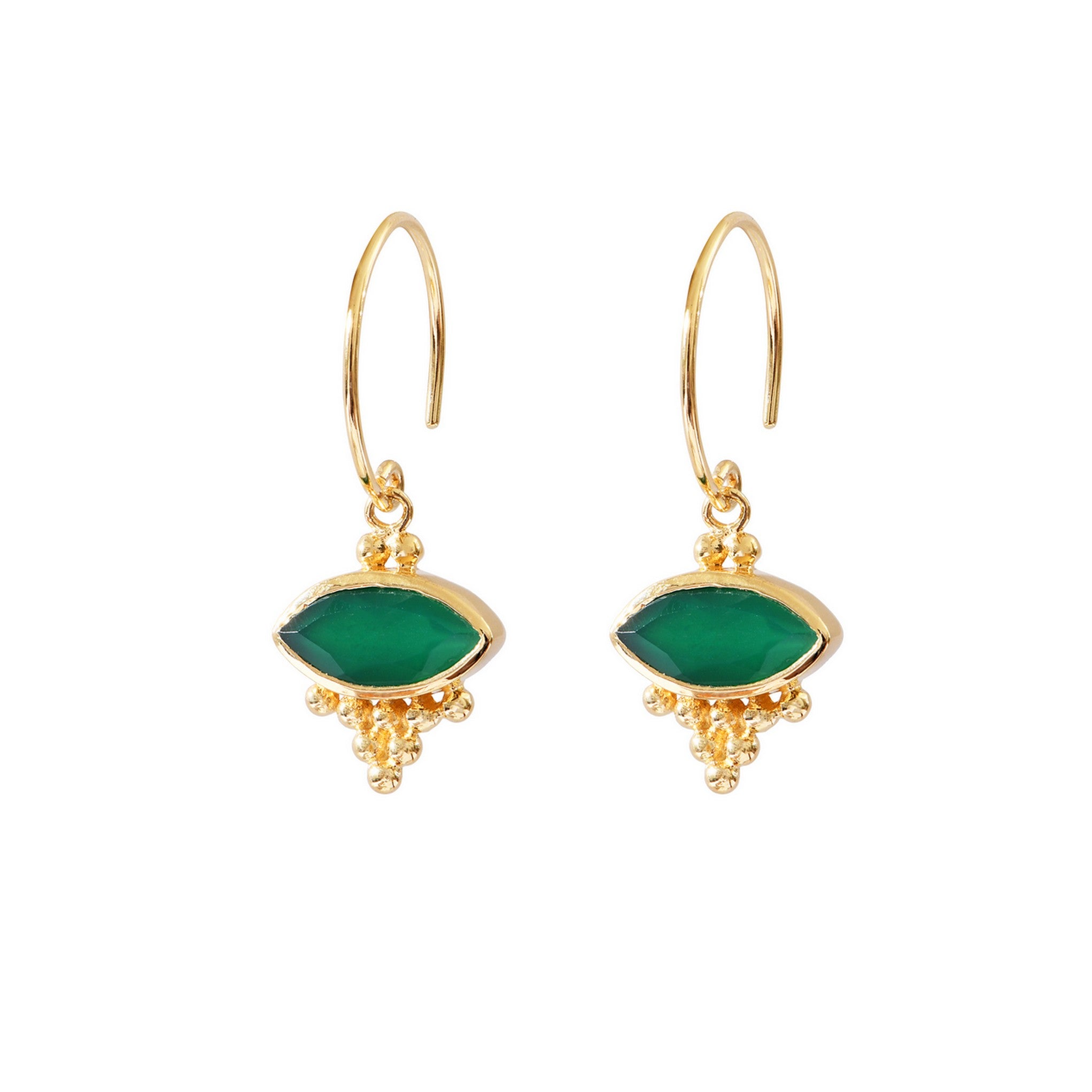 Leticia Ponti Lucie boucles d'oreilles malachite plaqué or