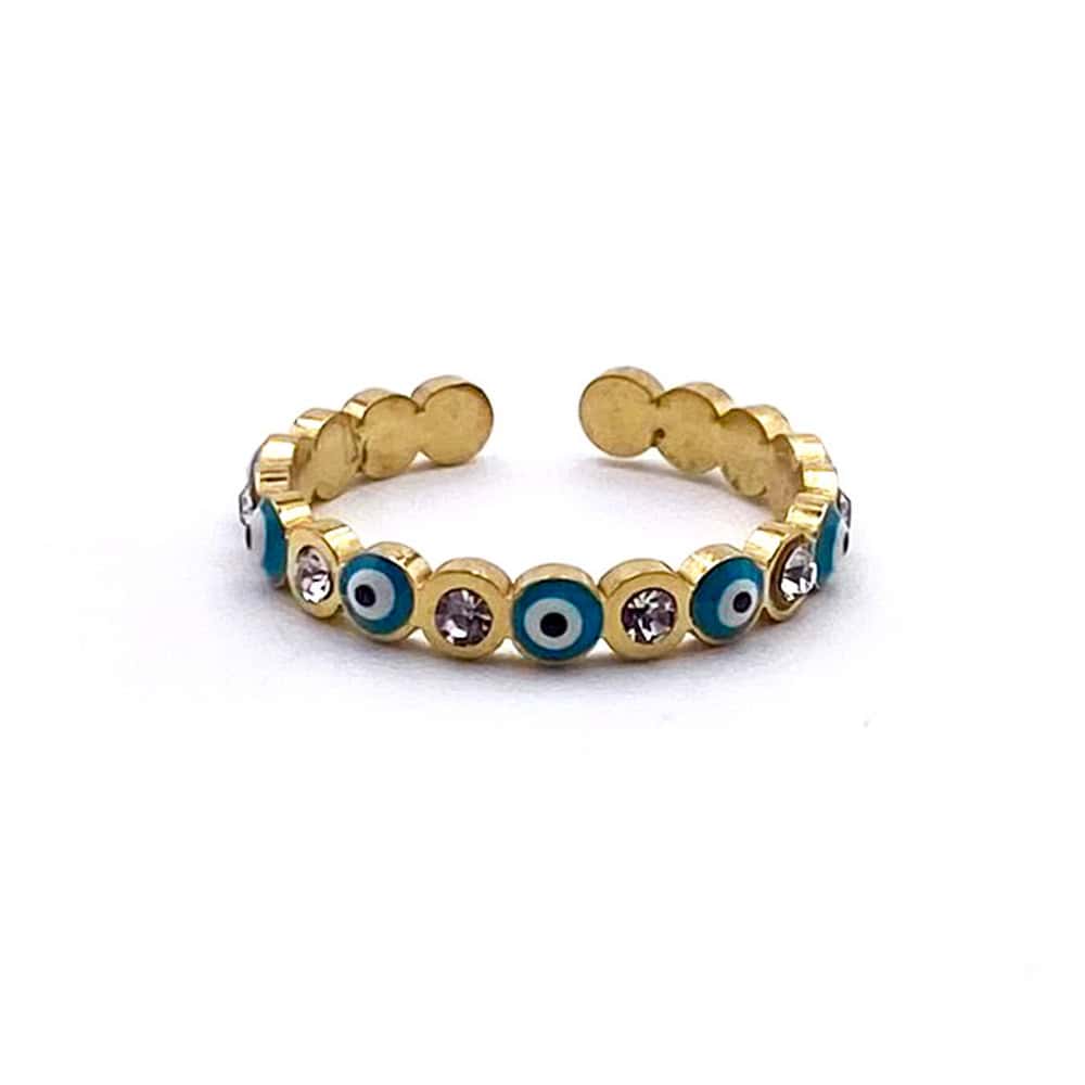 Hypnochic Eyes bague acier inoxydable cristal émail