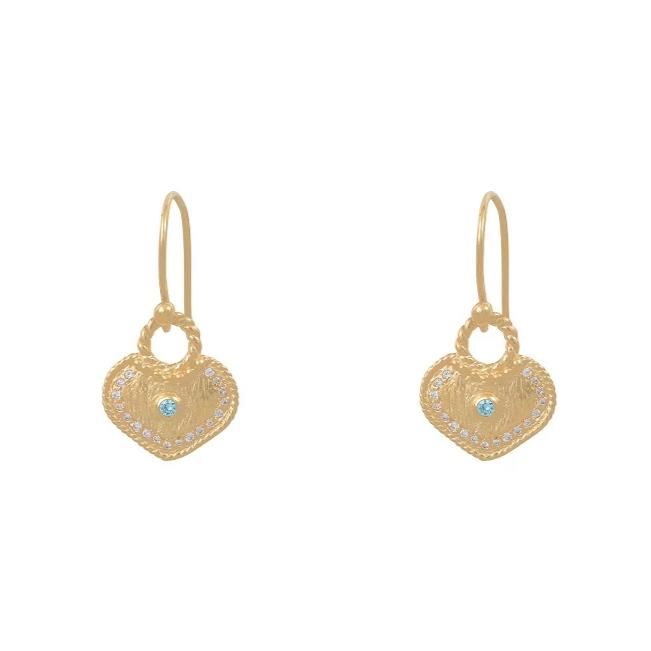 Leticia Ponti True Love boucles zircon bleu 1,7 cm