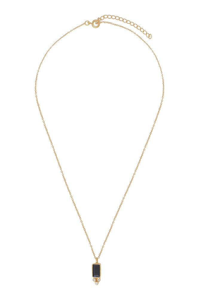Leticia Ponti Molly collier onyx noir plaqué or 40 cm