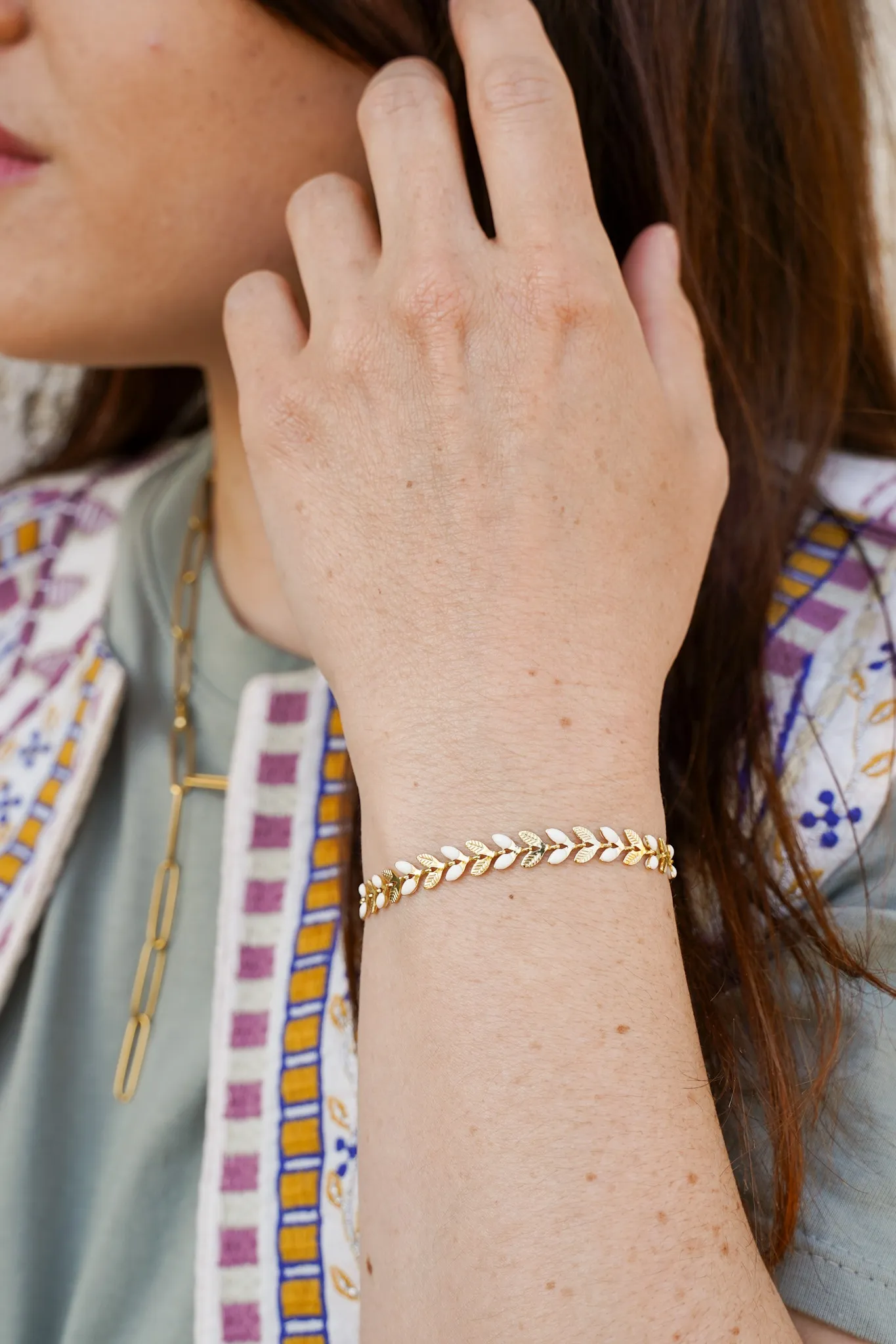 Pachanana Épi Or bracelet laiton doré femme
