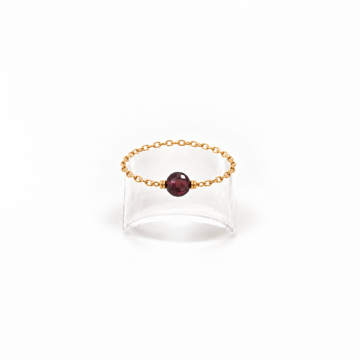 Ô Plum Bonnie bague mini grenat plaqué or taille 50