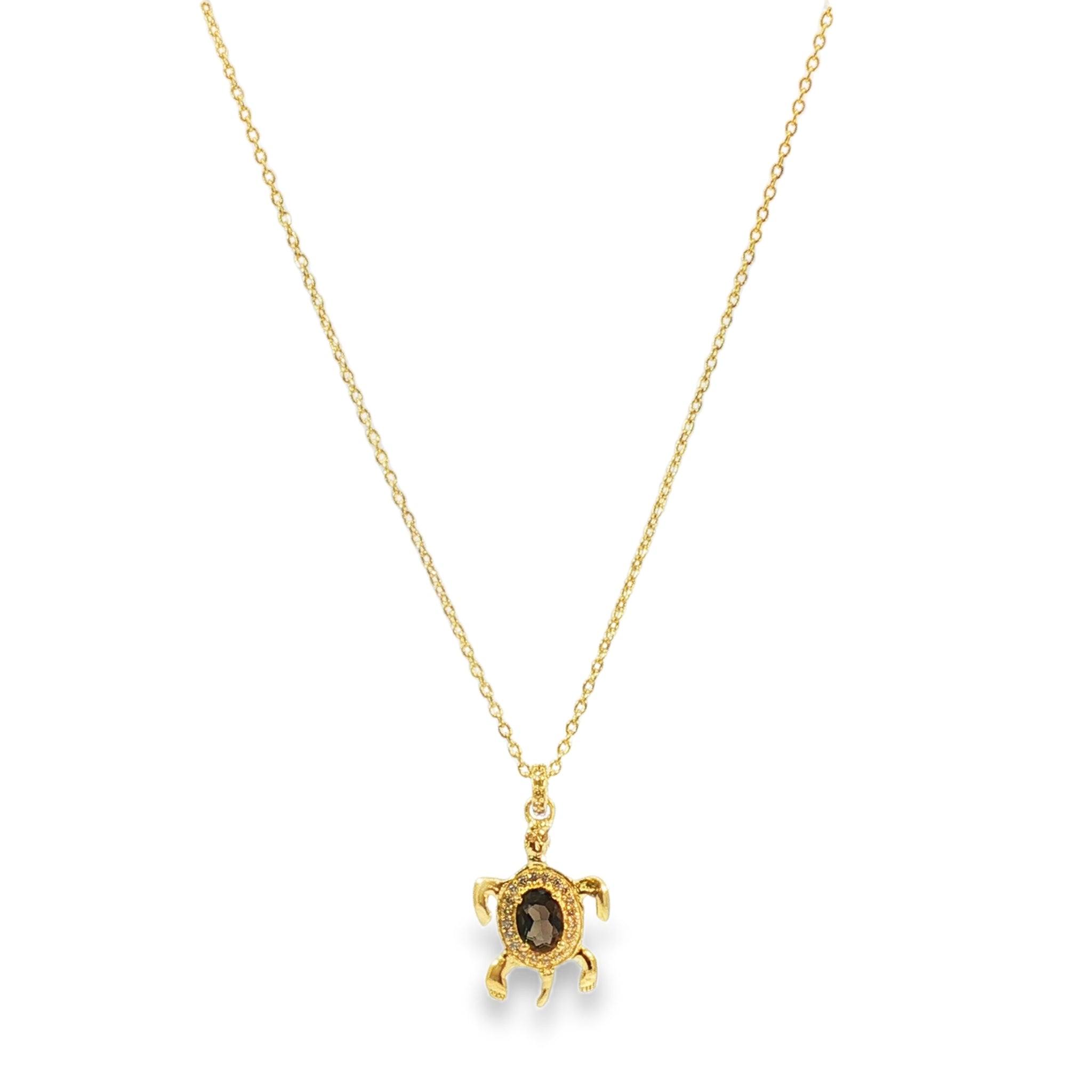 Leticia Ponti Tortue Tiny collier quartz rose plaqué or