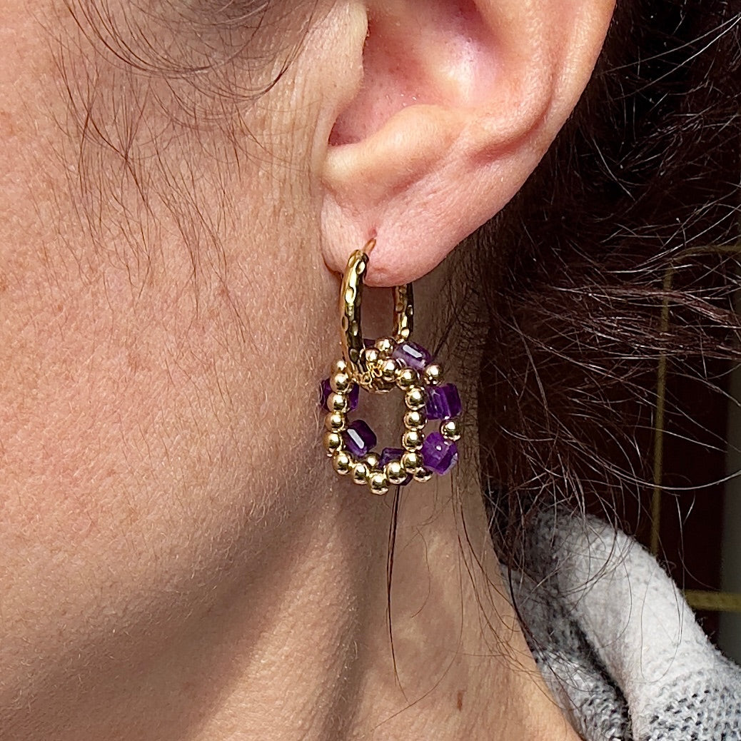 Mad So Creation Kate créoles interchangeables boucles amethyste