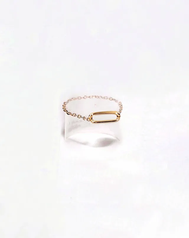 Ô PLUM Bague Chaîne Juliette plaqué or réglable