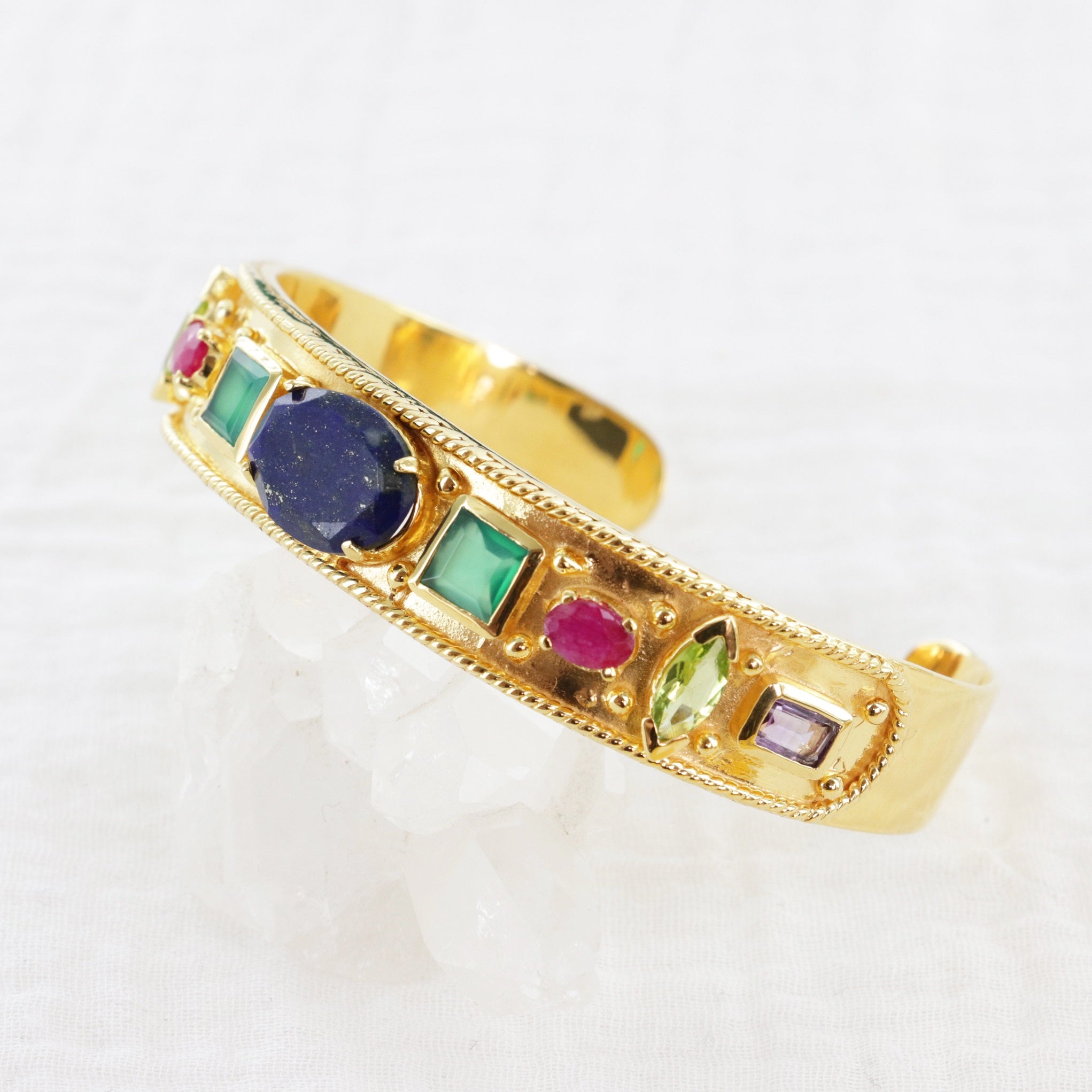 Leticia Ponti Olga manchette plaqué or labradorite