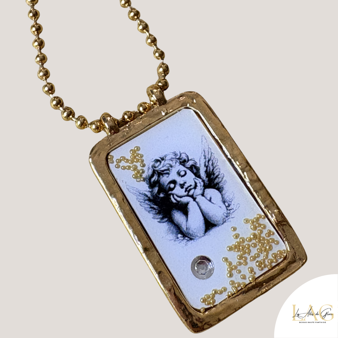 Les Ailes de Gloria L'Ange Rêveur sautoir scapulaire femme
