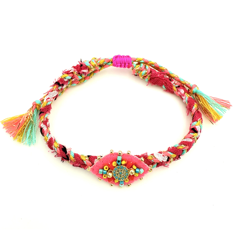 Hypnochic Bracelets Bandanas Œil Nazar tressé ajustable
