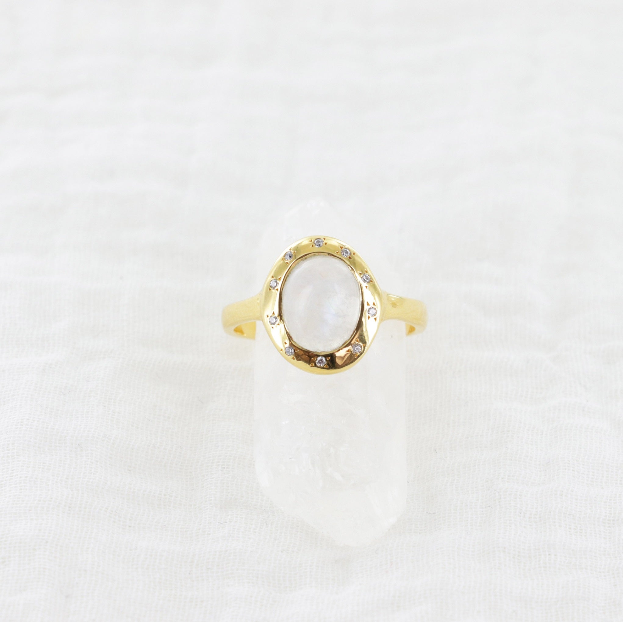 Leticia Ponti Pia bague labradorite taille 52 plaqué or
