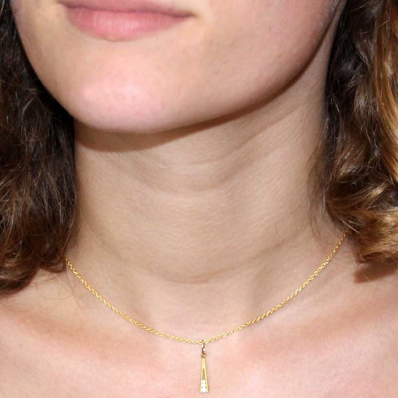 L'Atelier d'Azur Collier Barrette zirconiums or jaune 45 cm
