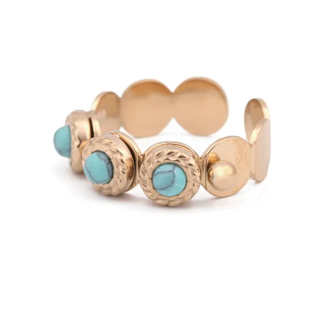 Hypnochic Bohème bague ajustable pierre semi précieuse