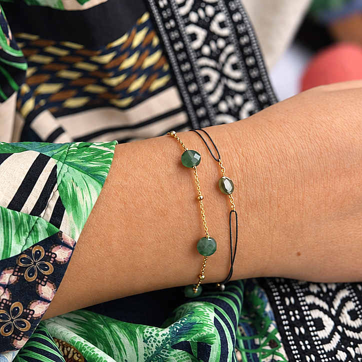Ô PLUM Cordon Jade bracelet cordon plaqué or jade