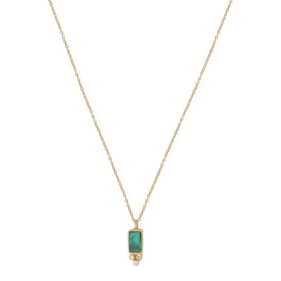 Leticia Ponti Molly collier malachite plaqué or