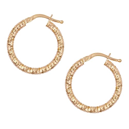 L'Atelier d'Azur Créoles Diamantées boucles d'oreilles or jaune 2cm