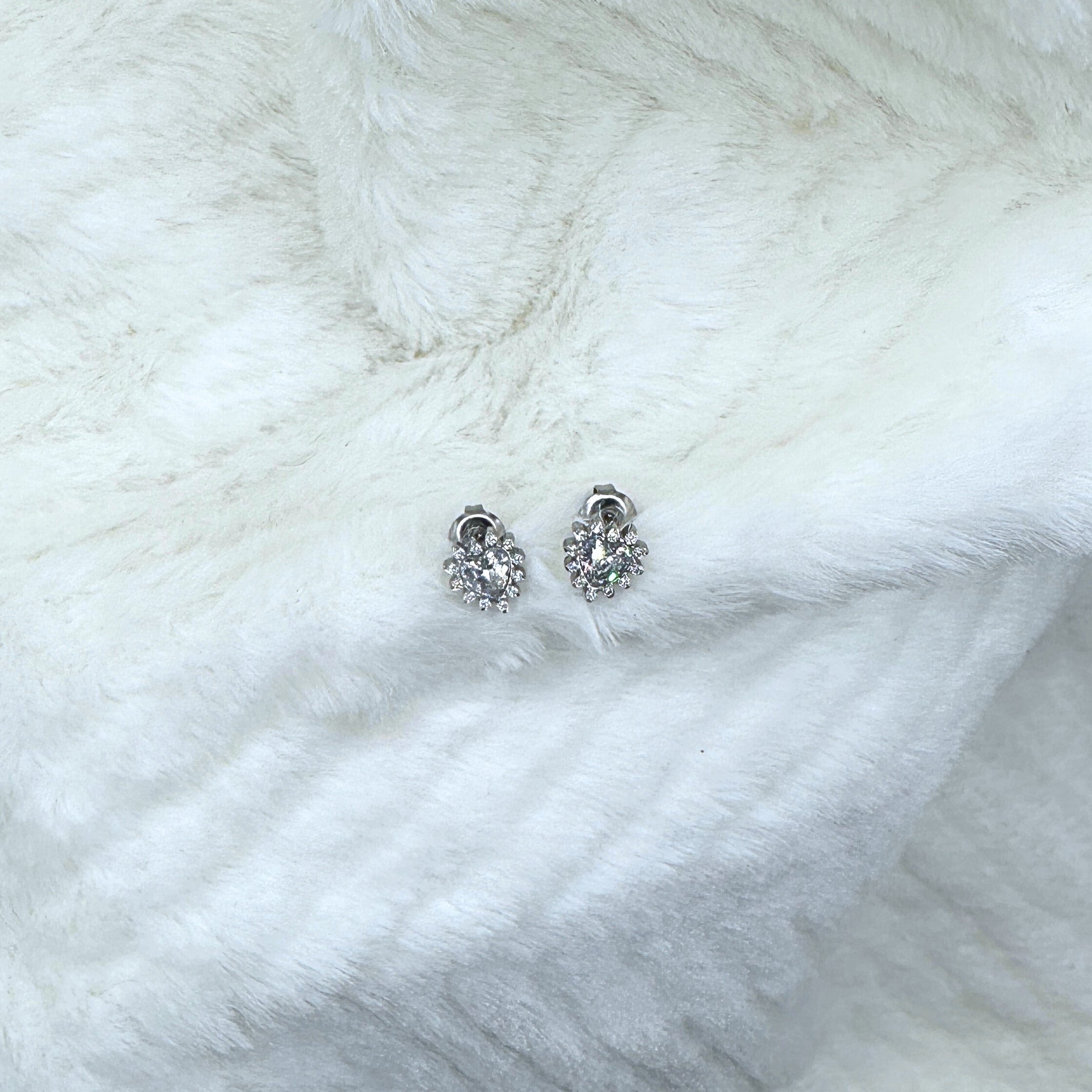 MAD SO CREATION Margot puces zircon cœur argent