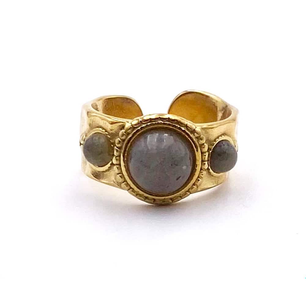 Hypnochic Bagues Bague Trio Acier Inoxydable Pierre