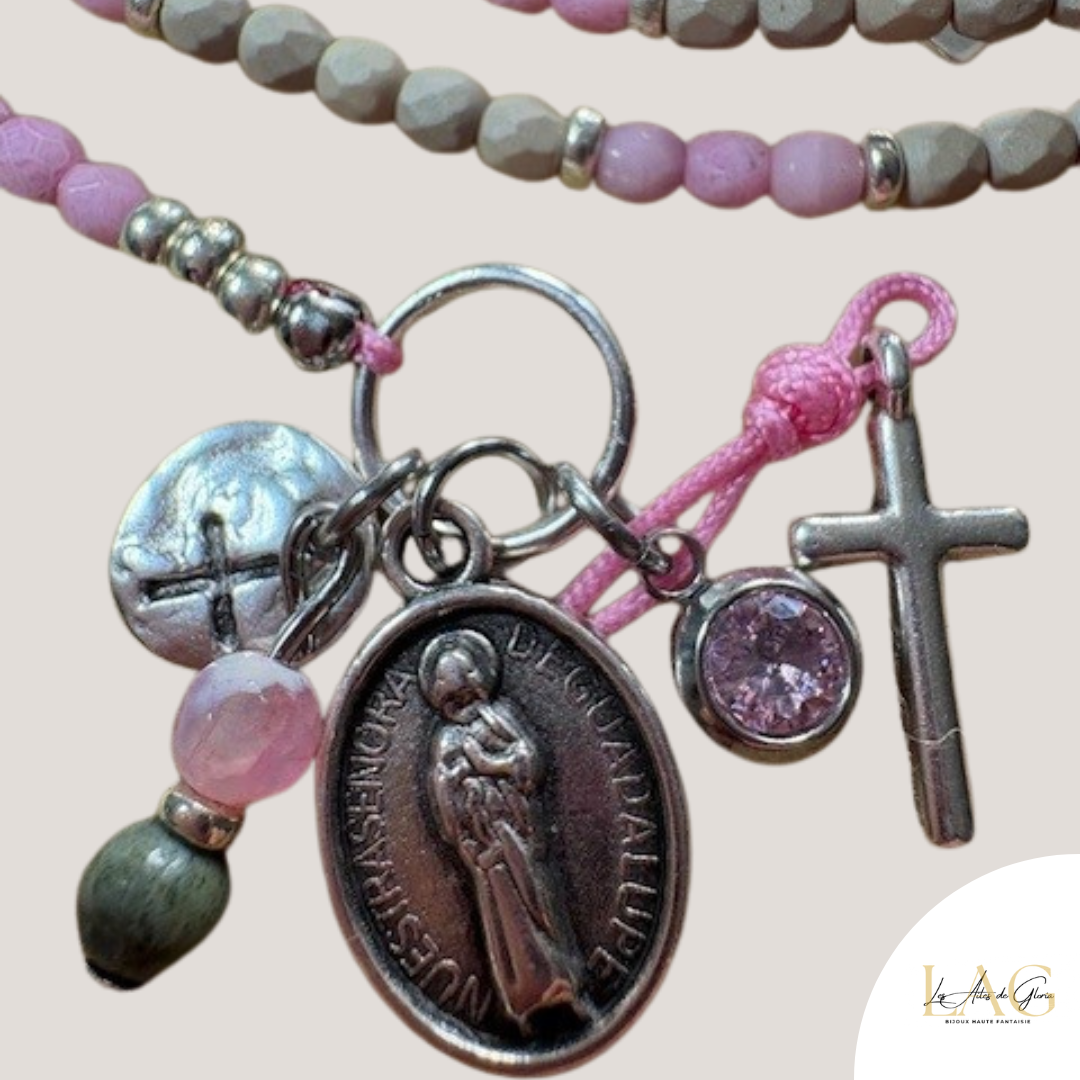 Les Ailes de Gloria Rosaria collier sautoir chapelet long