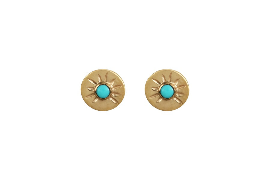 Leticia Ponti Arami puces turquoise plaqué or