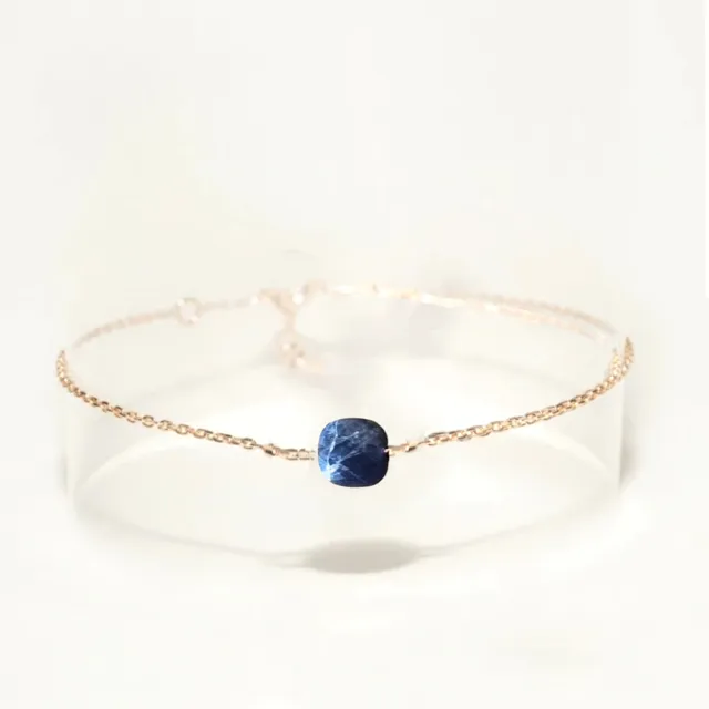 Ô PLUM Charlie bracelet chaîne sodalite plaqué or 17/19cm