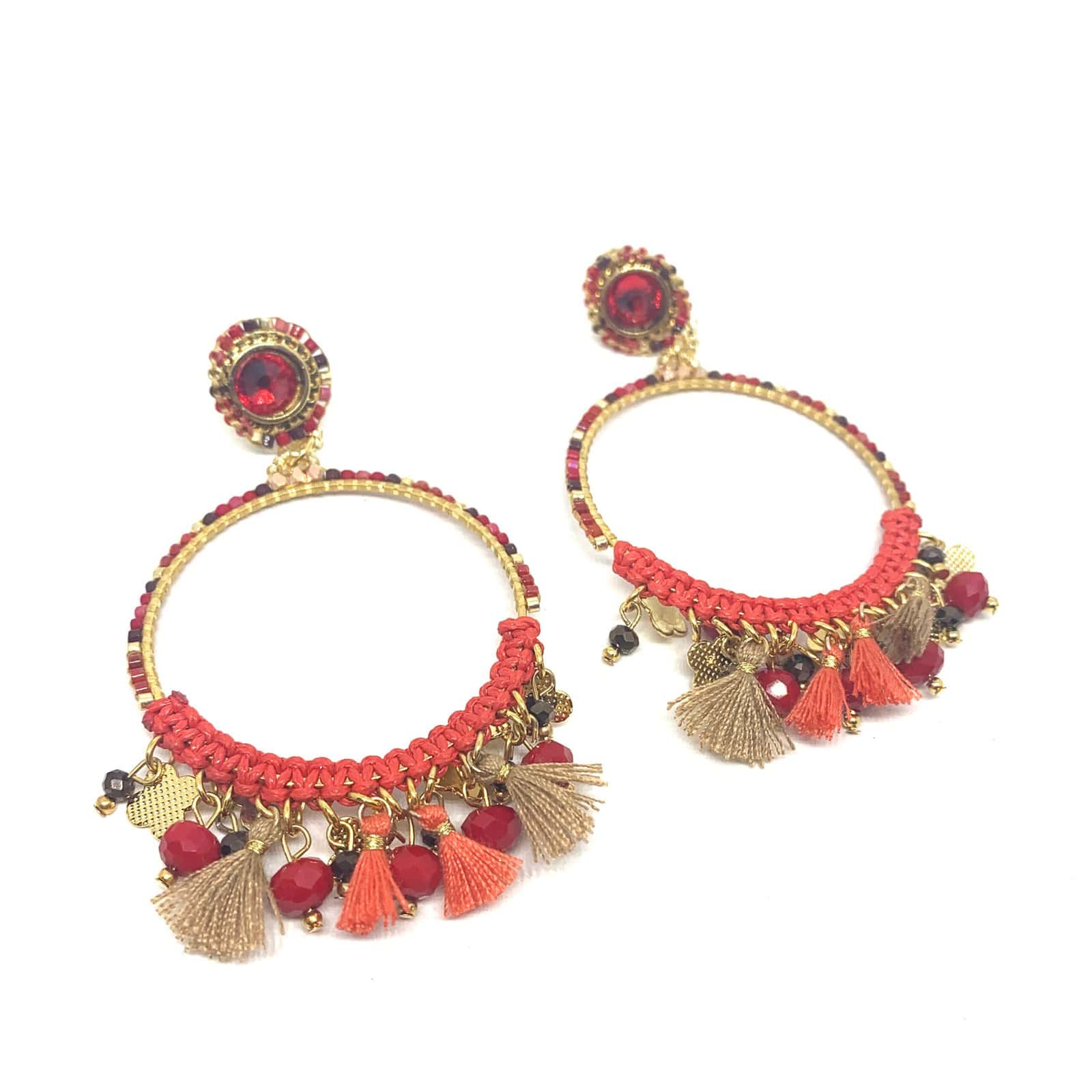 Hypnochic Zaia boucles d'oreilles pampilles doré 7 cm