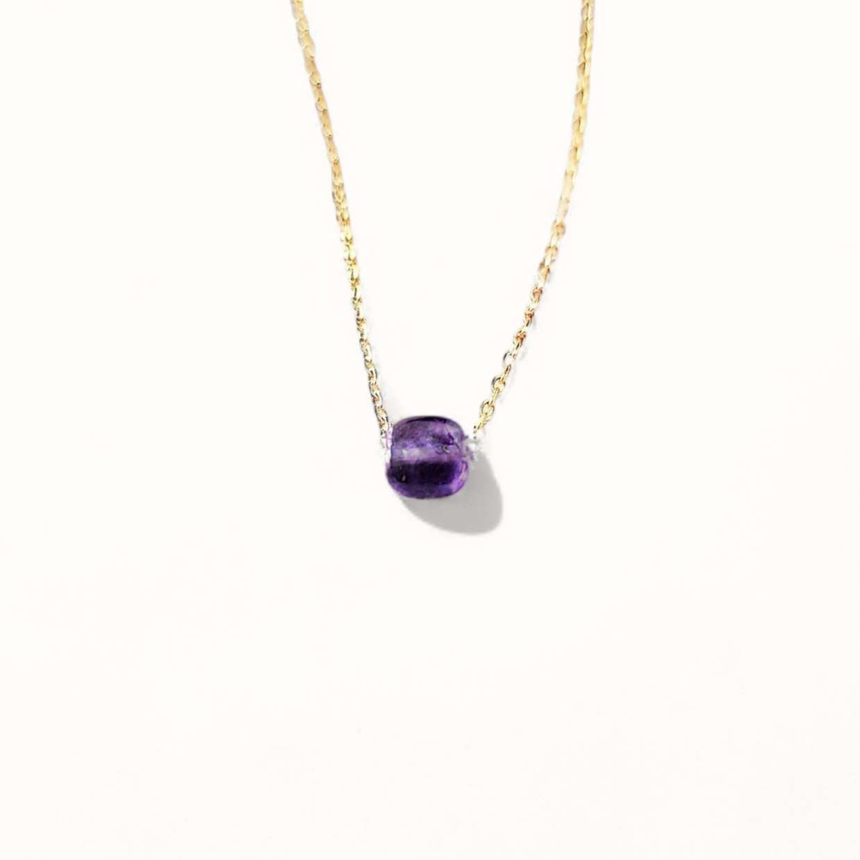 Ô Plum Colliers Charlie collier améthyste plaqué or 42/45cm