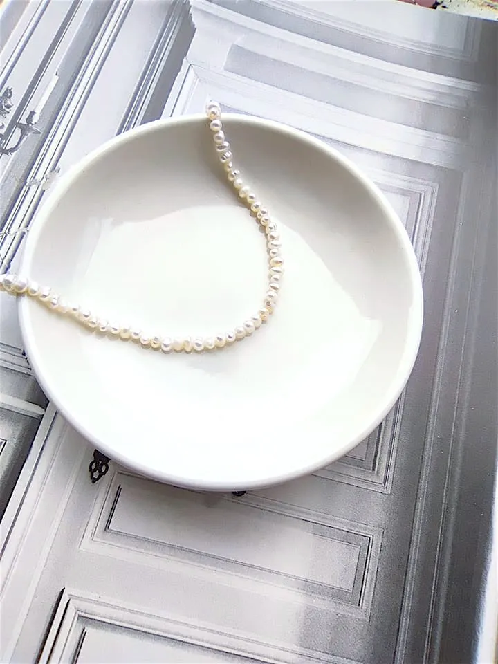 Ô Plum Aliette collier perles plaqué or 42 cm