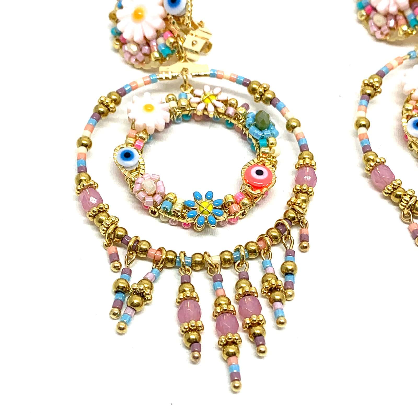 Hypnochic Flower Joe créoles fantaisie multicolore 5,5 cm