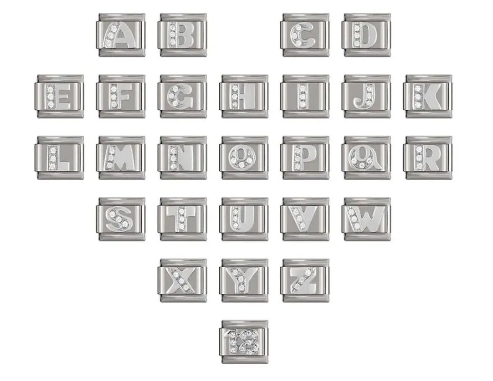Les Ailes de Gloria Lettres Strassé charm breloque